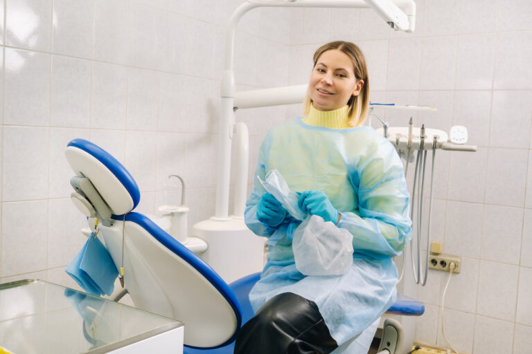 dental nurse welcoming a patient