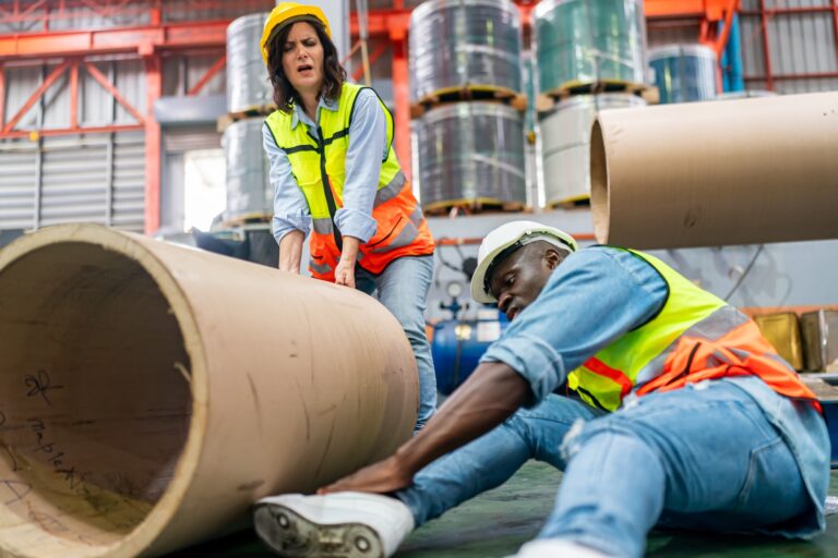 Manufacture industry Staff Having Accident in Factory Industrial Accident